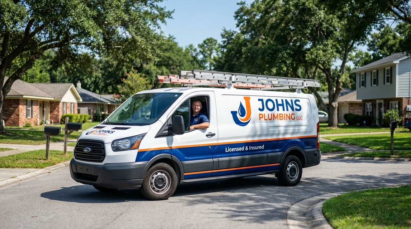 Johns Plumbing LLC service van in Bayville, NJ