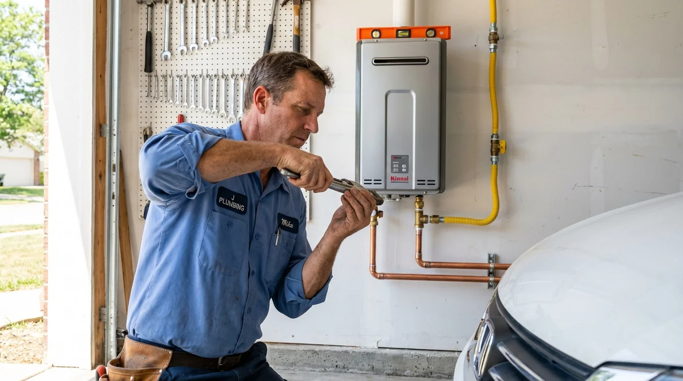 Tankless water heater installation by a Johns Plumbing LLC plumber in Bayville